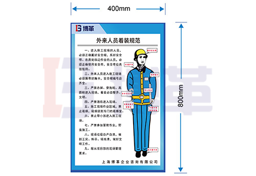 承包商、訪客著裝規范標識牌