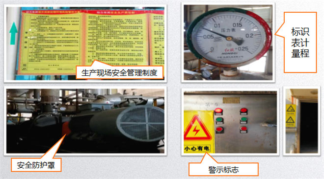 安全區(qū)域顏色區(qū)分、安全警示標識